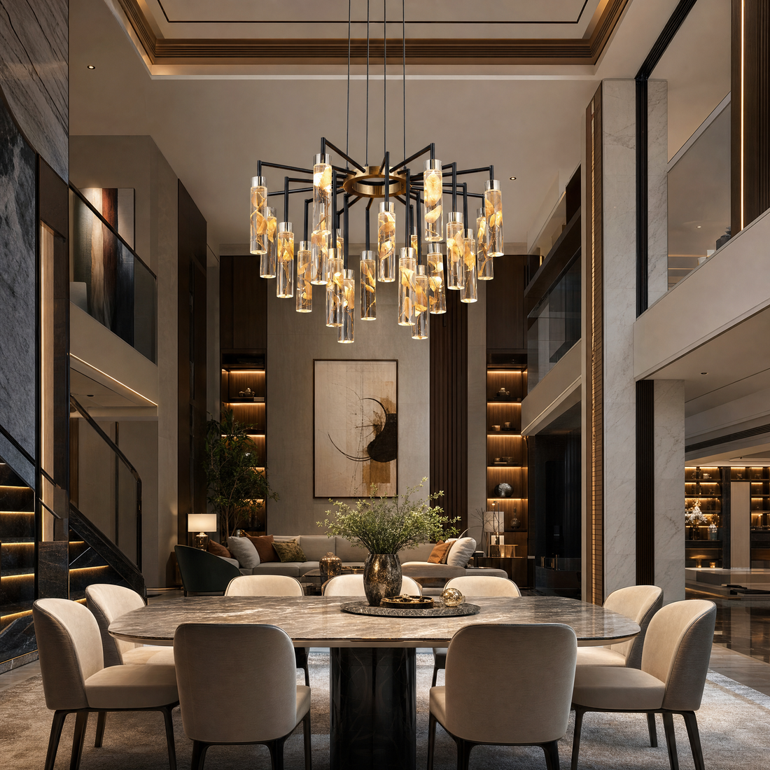 Phoenix Tree Modern Sculptural Ring Chandelier - main