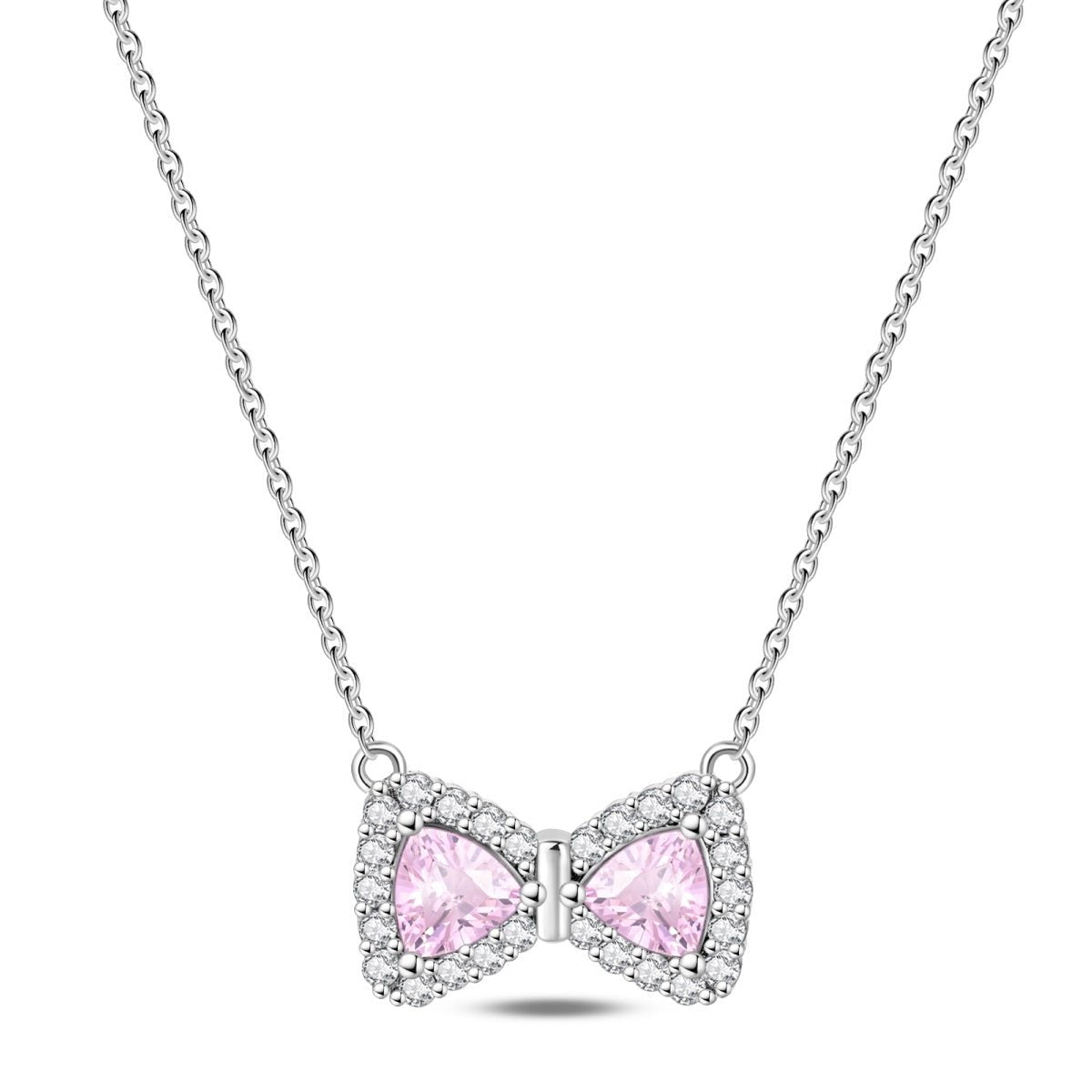 Trivellolab Pink Bow Gemstone Necklace
