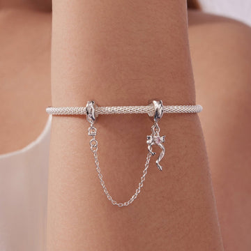 Trivellolab Pink Ribbon Safety Chain Charm