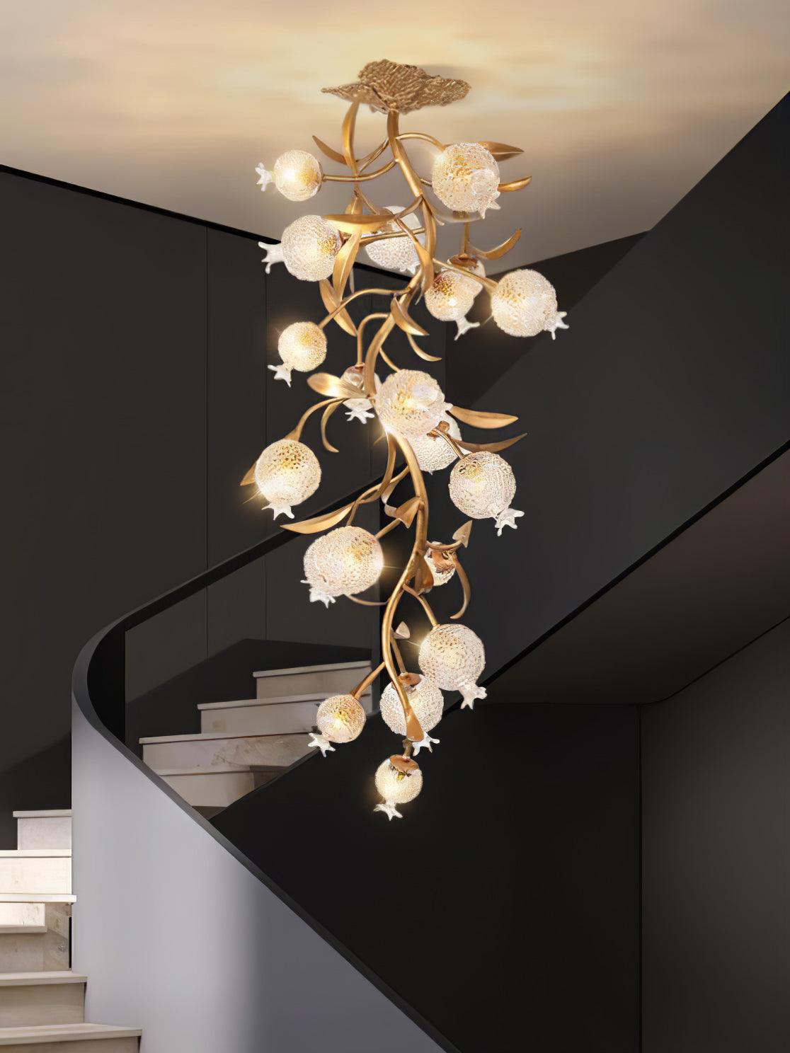 Pomegranate Brass Branch Chandelier - ∅ 19.7″ x H 51.2″ / Dia 50cm x H 130cmDark CopperTrivellolab
