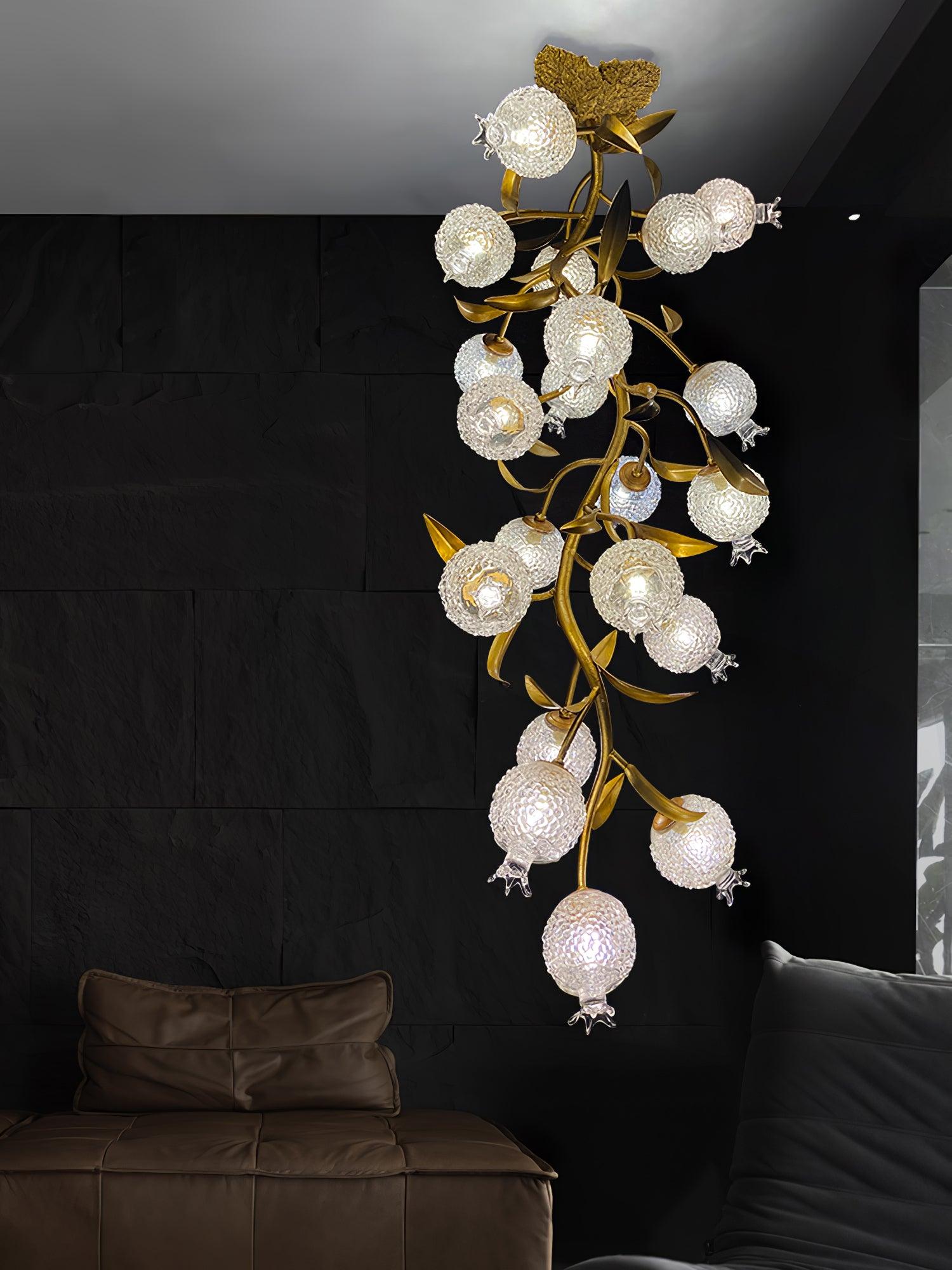 Pomegranate Brass Branch Chandelier - ∅ 19.7″ x H 51.2″ / Dia 50cm x H 130cmDark CopperTrivellolab