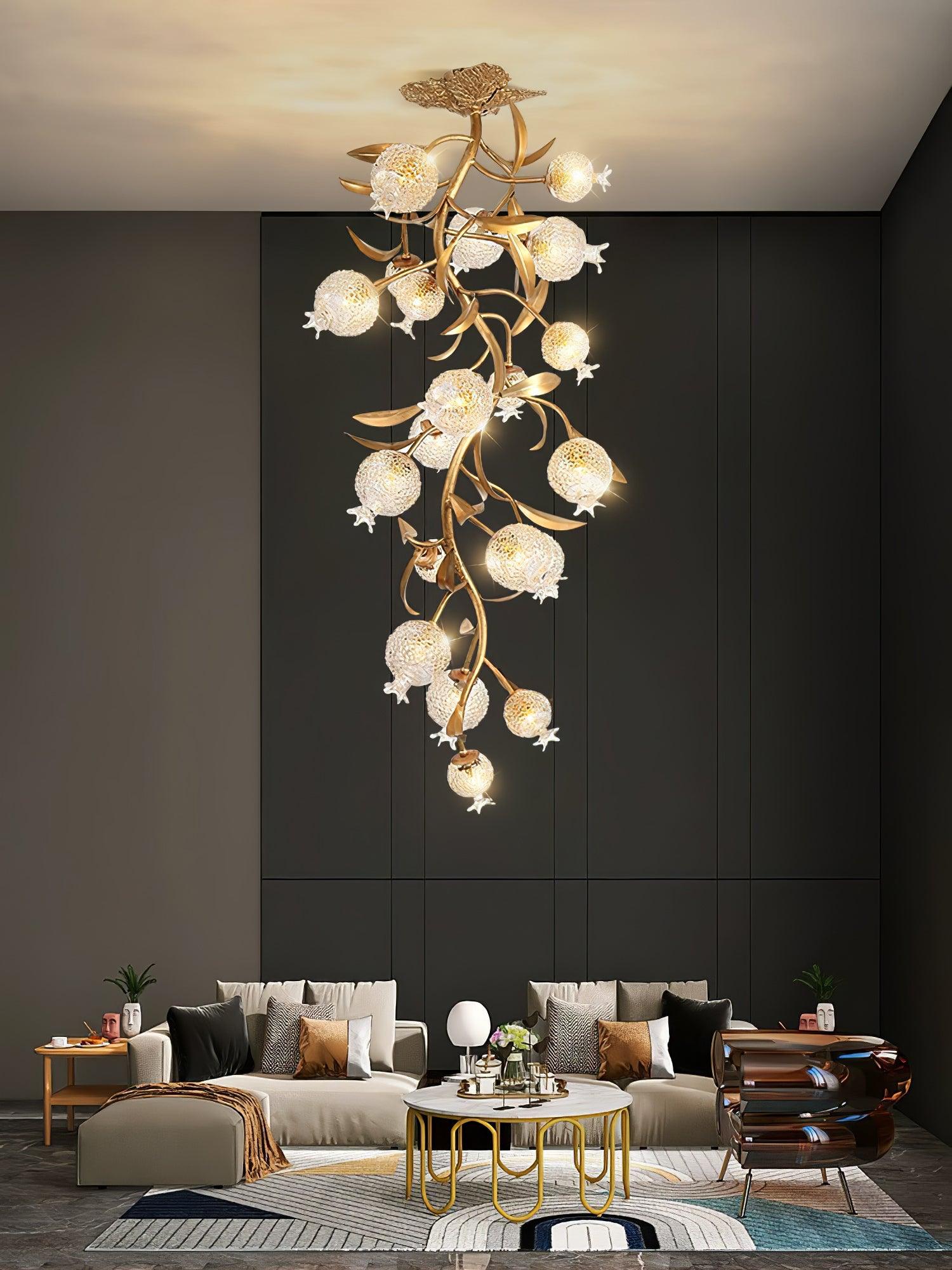 Pomegranate Brass Branch Chandelier - ∅ 19.7″ x H 51.2″ / Dia 50cm x H 130cmDark CopperTrivellolab