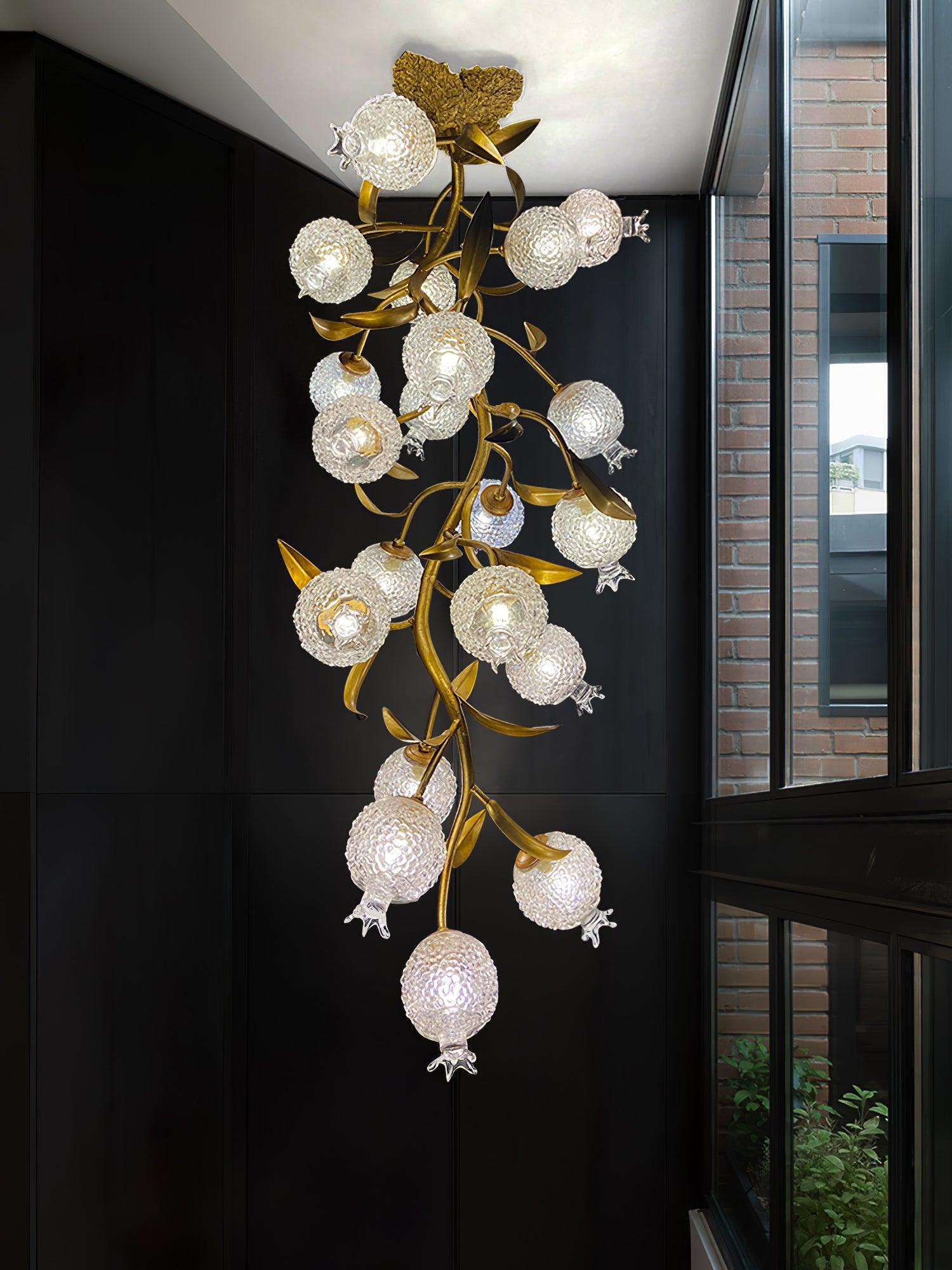 Pomegranate Brass Branch Chandelier - ∅ 19.7″ x H 51.2″ / Dia 50cm x H 130cmDark CopperTrivellolab