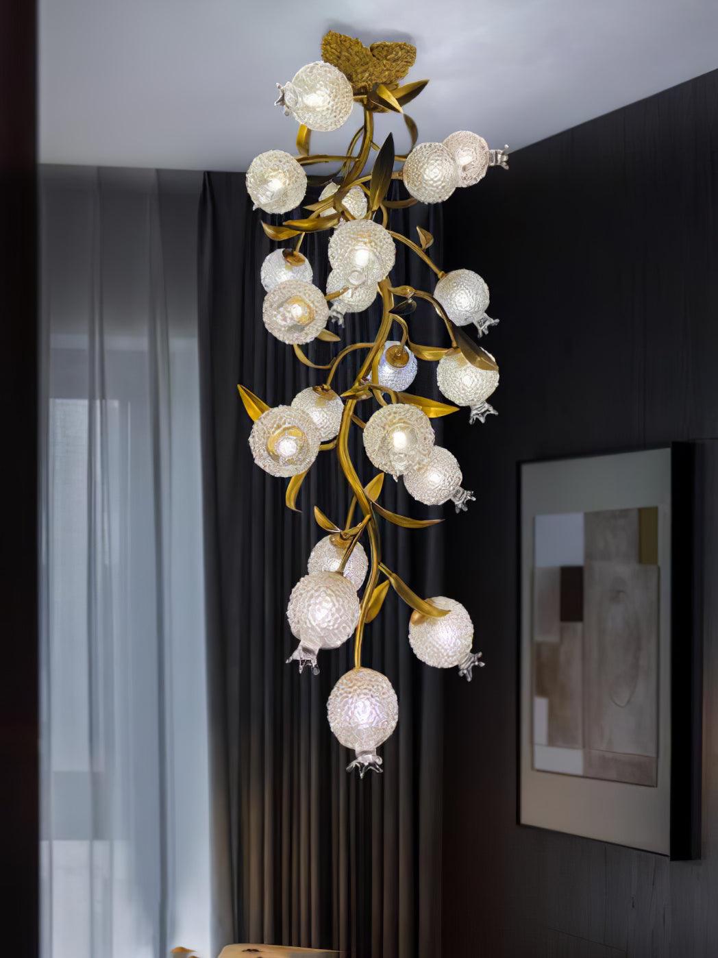 Pomegranate Brass Branch Chandelier - ∅ 19.7″ x H 51.2″ / Dia 50cm x H 130cmDark CopperTrivellolab