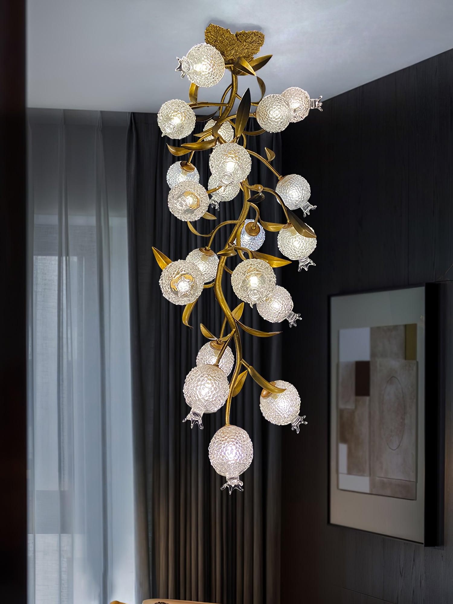 Pomegranate Brass Branch Chandelier - ∅ 19.7″ x H 51.2″ / Dia 50cm x H 130cmDark CopperTrivellolab