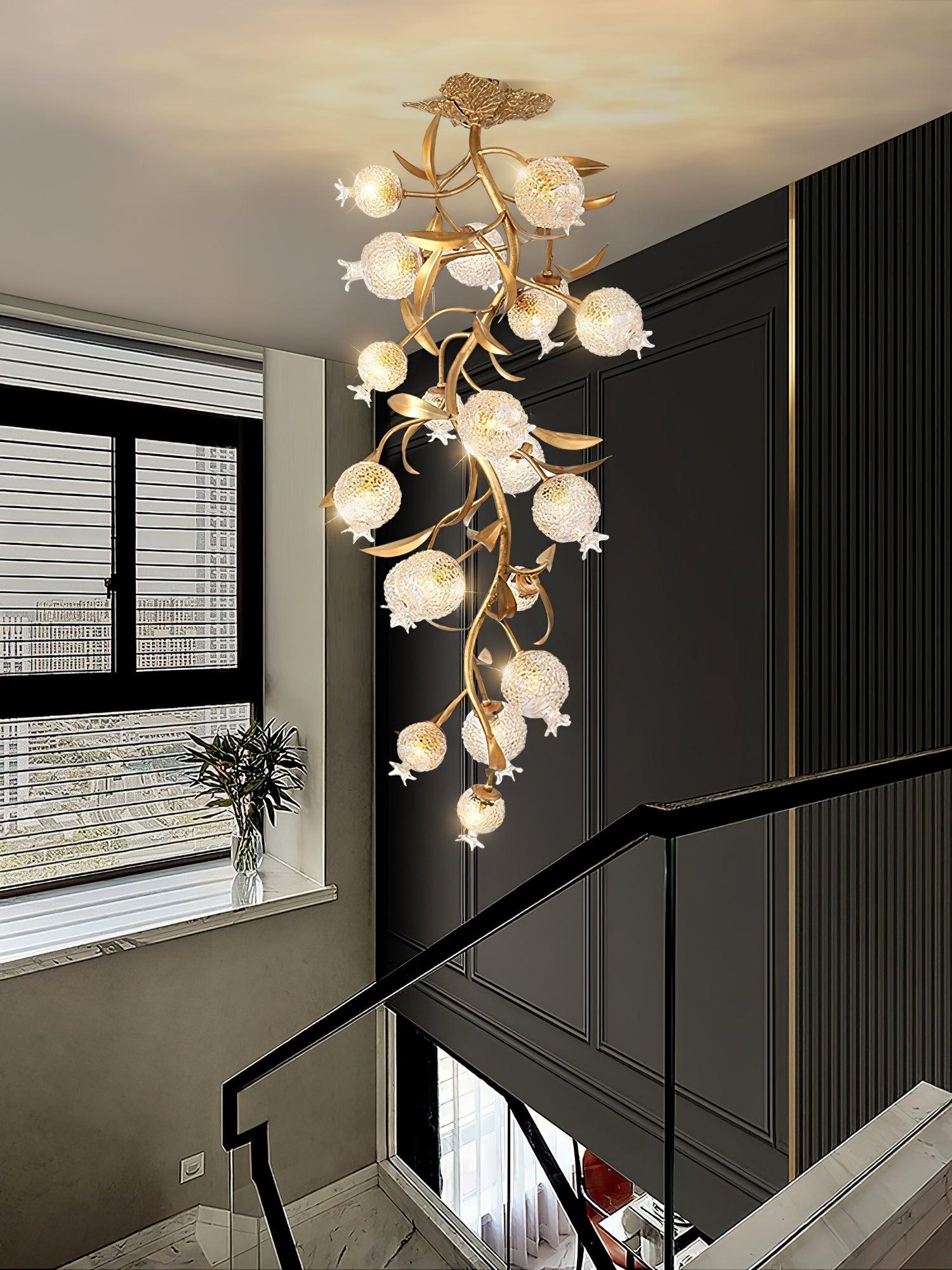 Pomegranate Brass Branch Chandelier - ∅ 19.7″ x H 51.2″ / Dia 50cm x H 130cmDark CopperTrivellolab