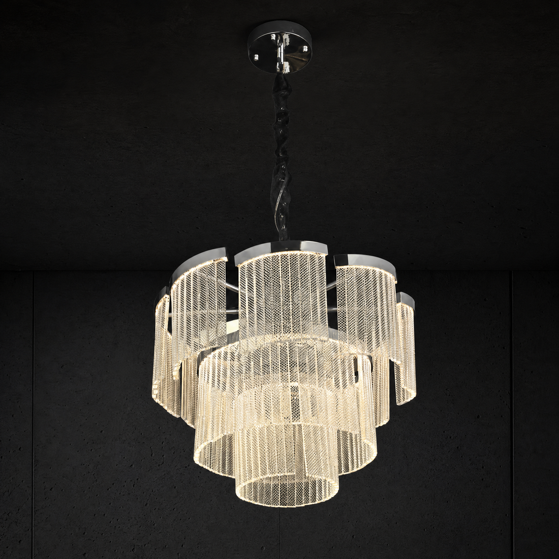 Prismata Crystal Modern Sculptural Ring Chandelier - main