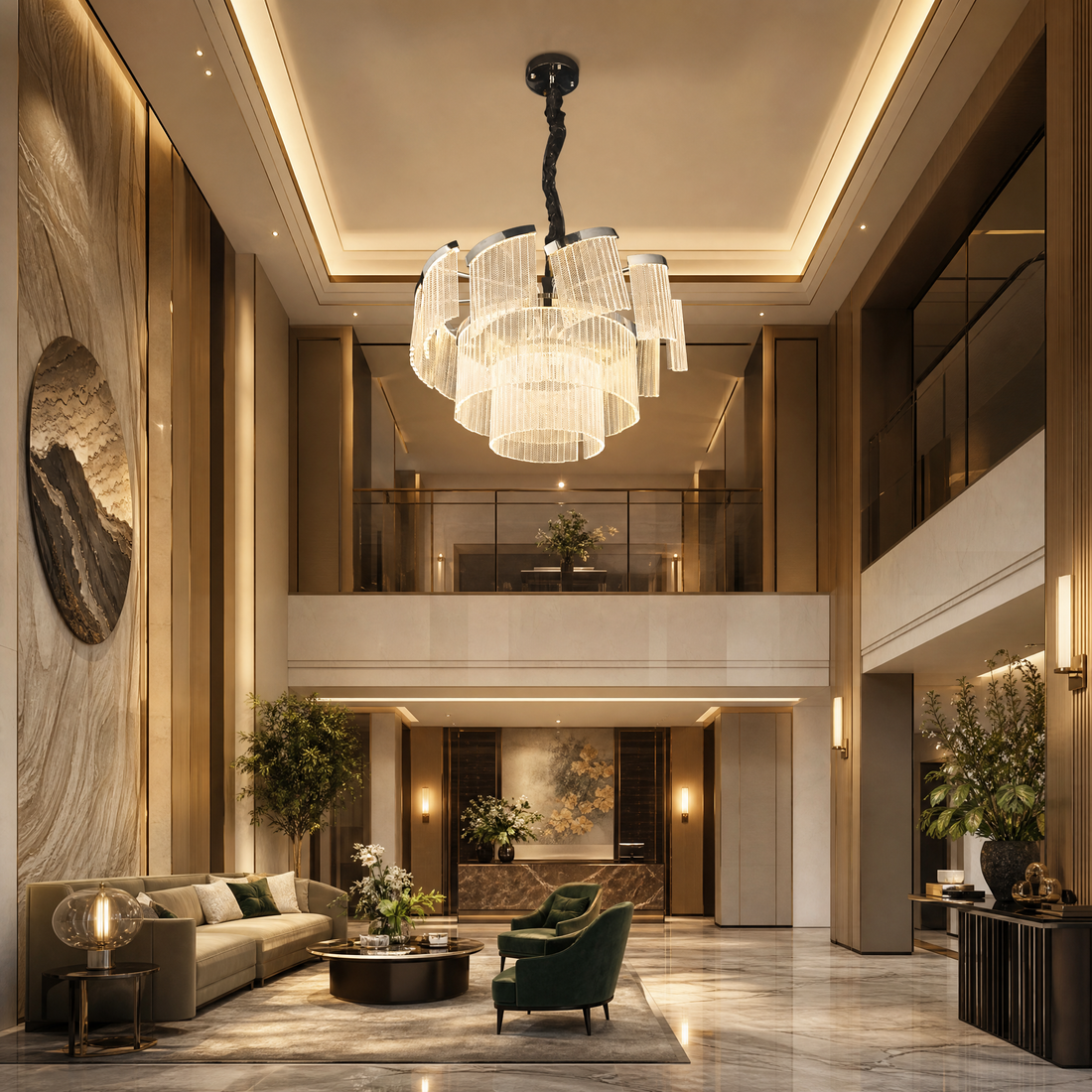 Prismata Crystal Modern Sculptural Ring Chandelier - main