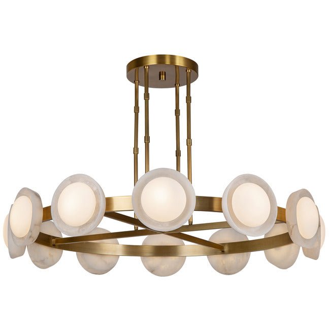 PrismFlow Alabaster Metal Chandelier - Alabaster / Vintage BrassTrivellolab