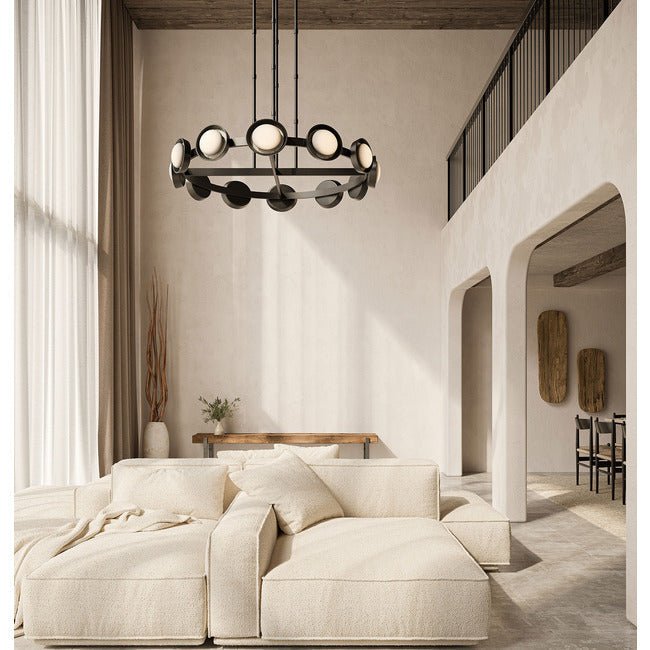 PrismFlow Alabaster Metal Chandelier - Urban BronzeTrivellolab