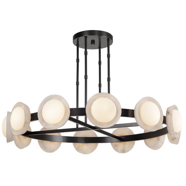 PrismFlow Alabaster Metal Chandelier - Alabaster / Urban BronzeTrivellolab