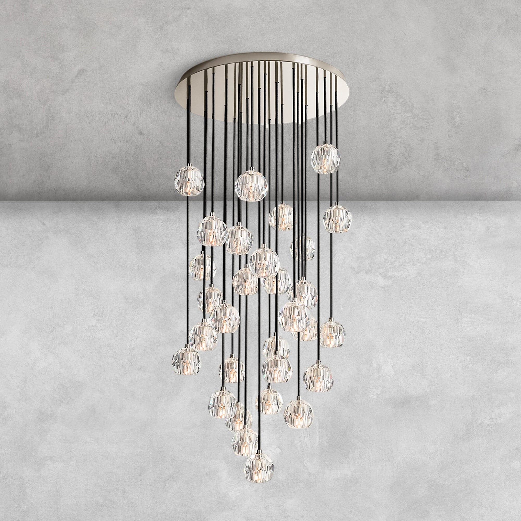 Bouble De Crystal Round Cluster Chandelier