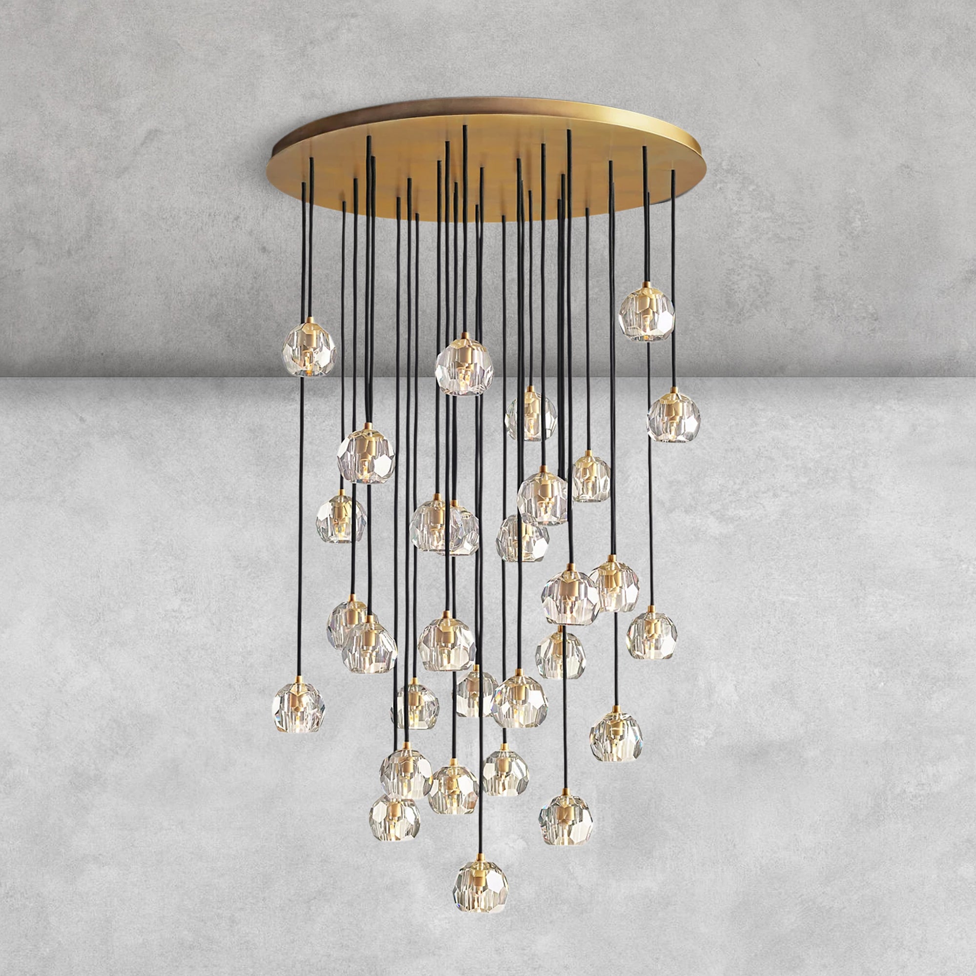 Bouble De Crystal Round Cluster Chandelier