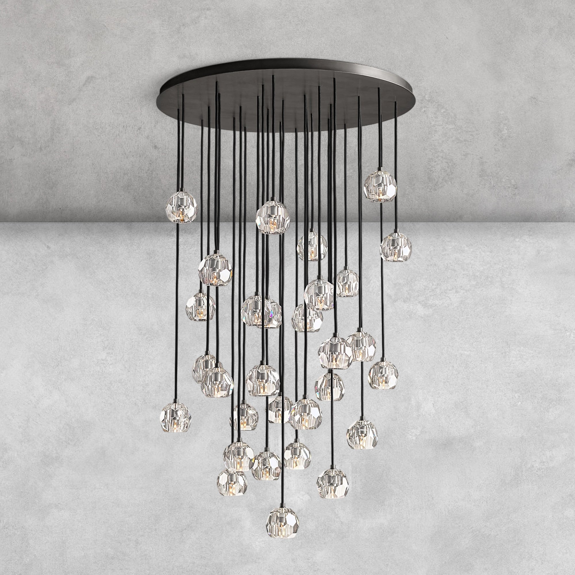 Bouble De Crystal Round Cluster Chandelier