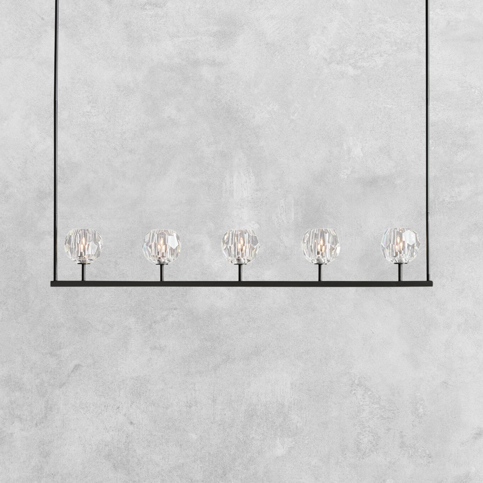 Bouble De Crystal Ball Linear Chandelier 48" 60"