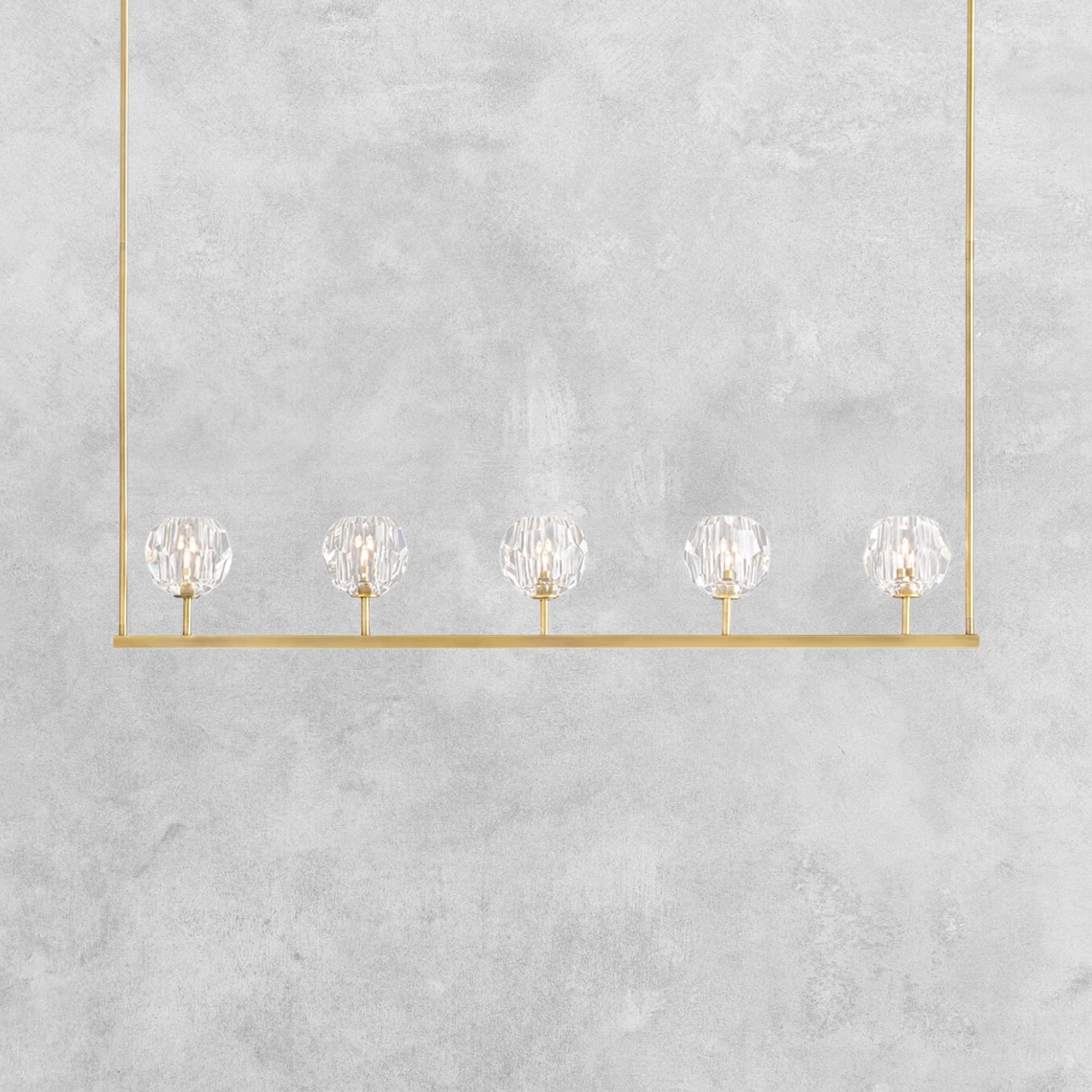 Bouble De Crystal Ball Linear Chandelier 48" 60"