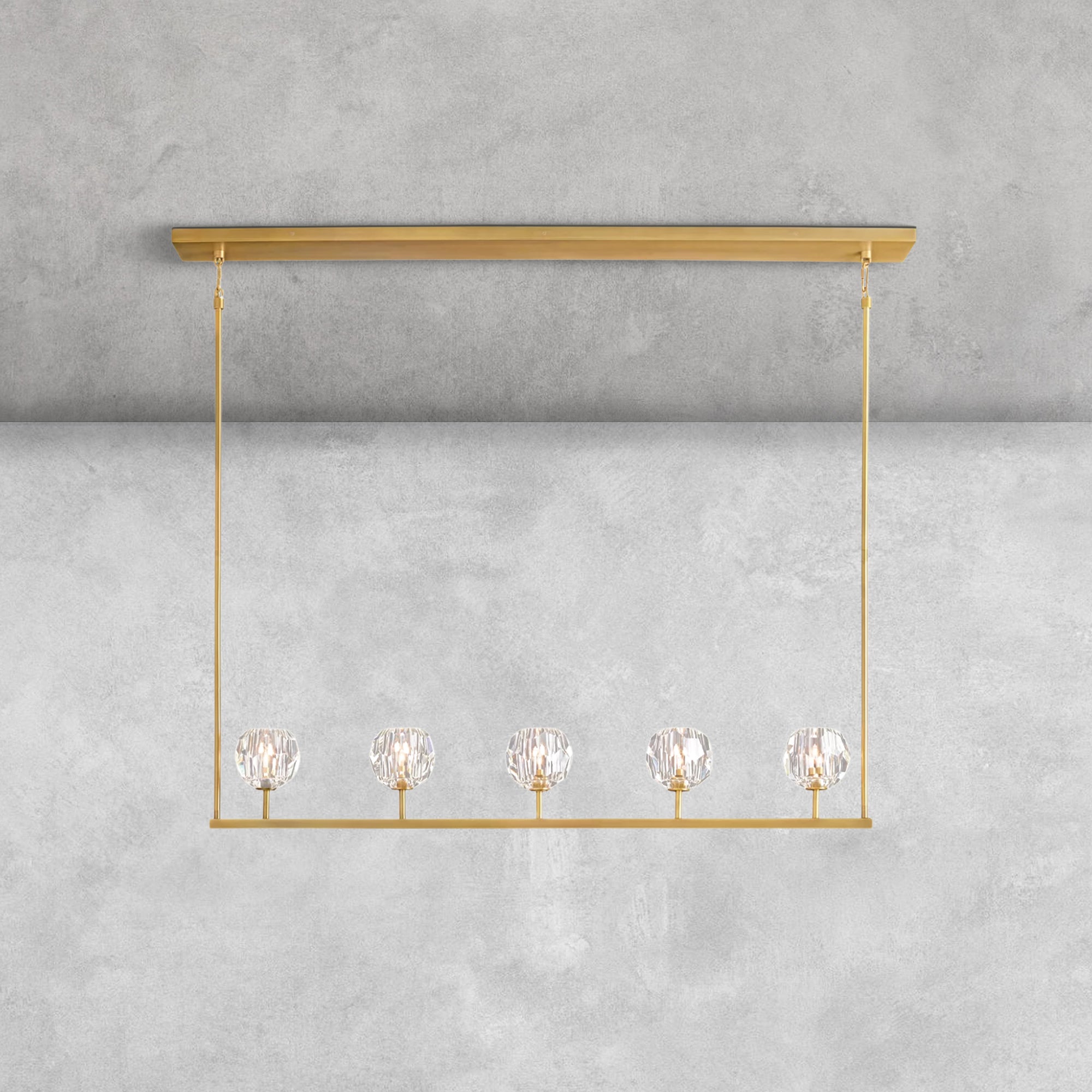 Bouble De Crystal Ball Linear Chandelier 48" 60"