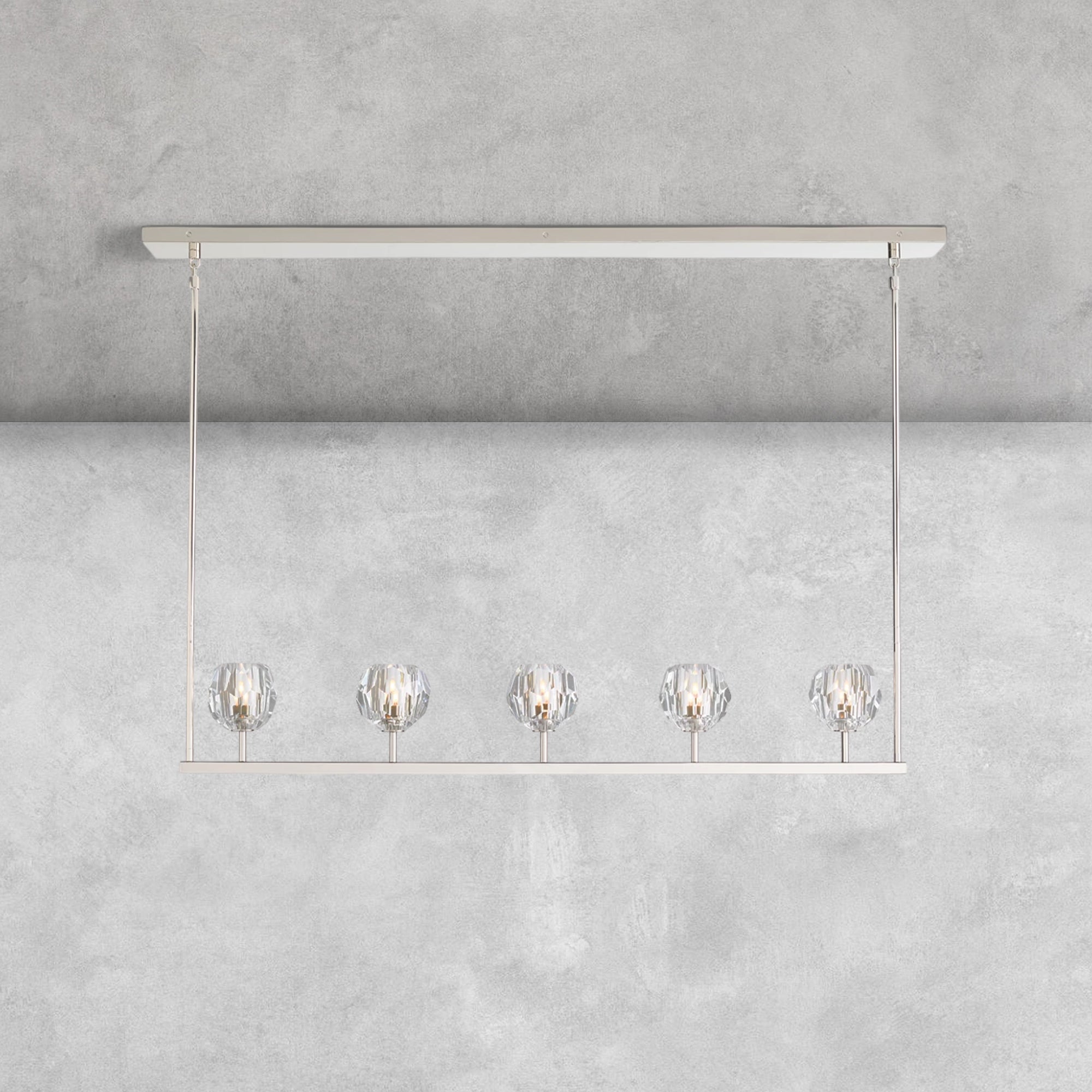 Bouble De Crystal Ball Linear Chandelier 48" 60"