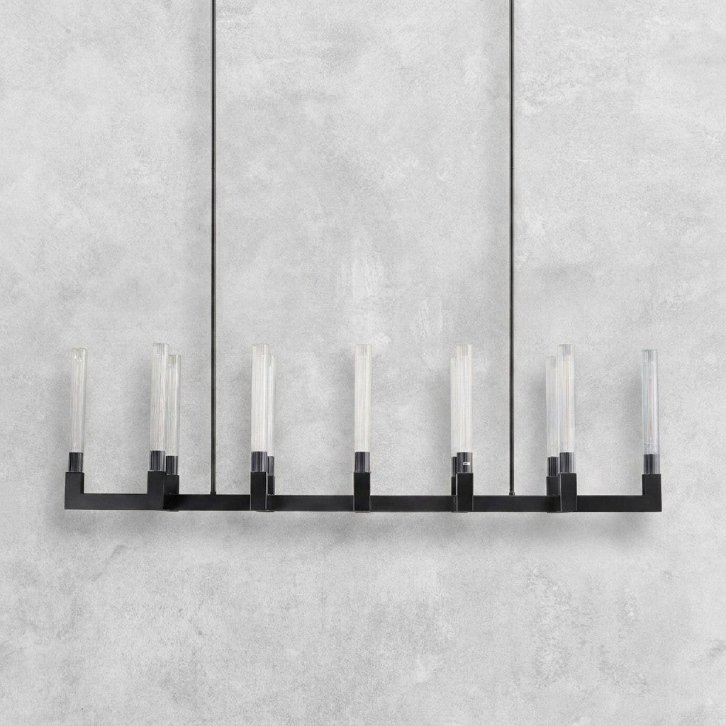 Cannel Candlestick Glass Linear Chandelier-Blushlighting