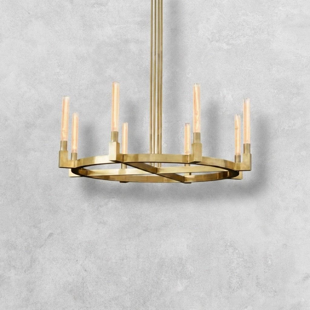 Pulse Candlestick Round Chandelier 36"48"60"72" - Round 36" diamLacquered BrassBlushlighting