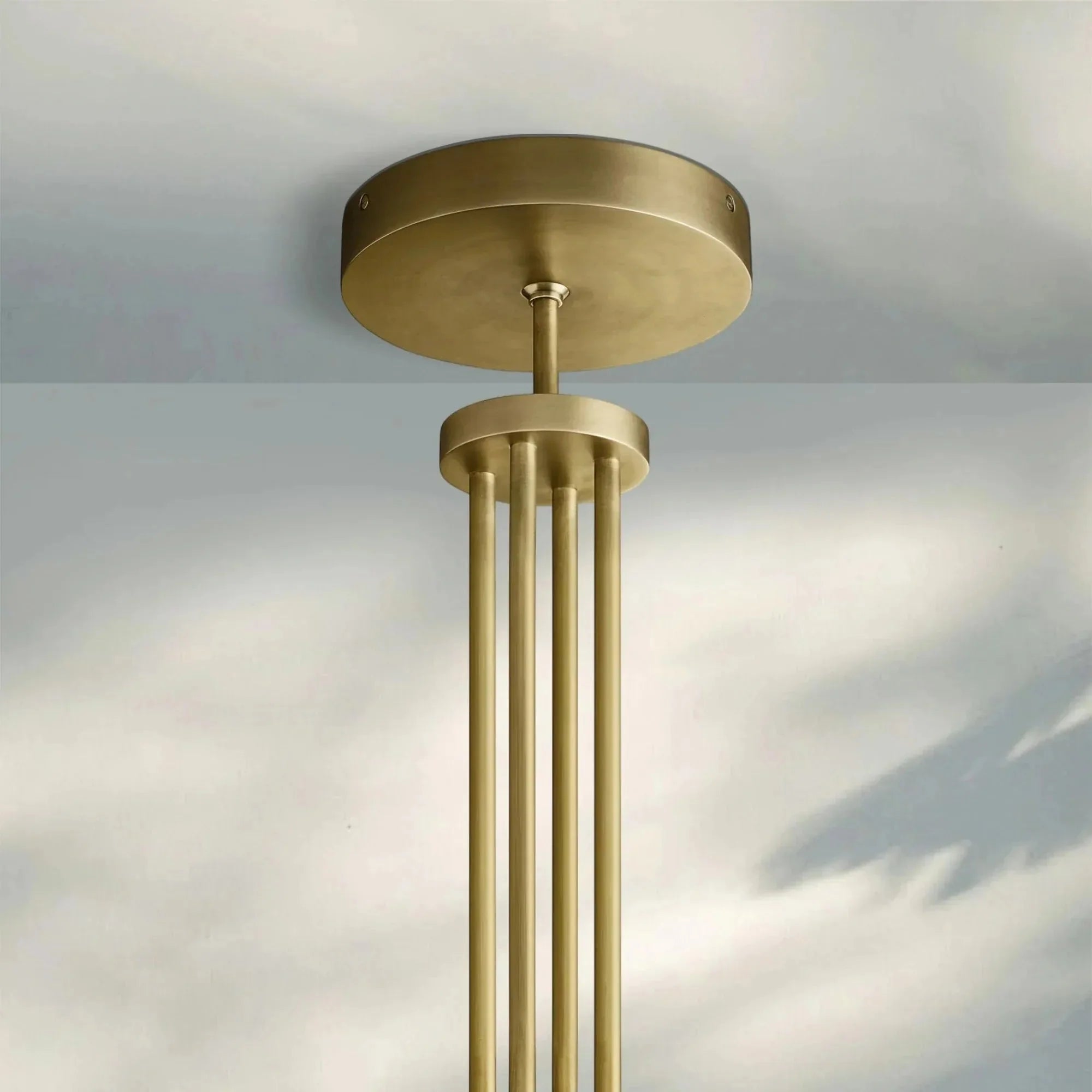 Pulse Candlestick Round Chandelier 36"48"60"72" - Round 72" diamPolished NickelBlushlighting