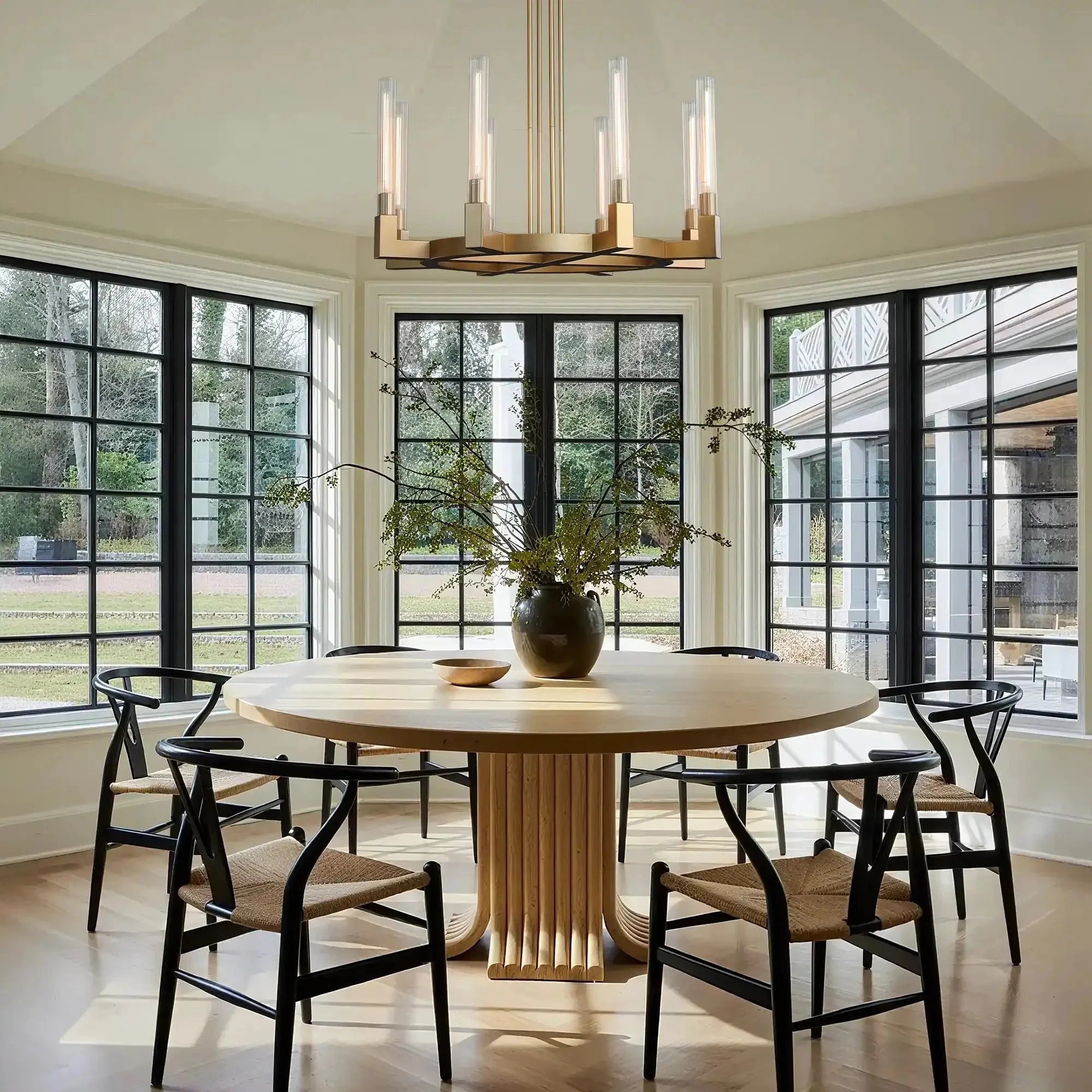 Pulse Candlestick Round Chandelier 36"48"60"72" - Round 36" diamMatte BlackBlushlighting