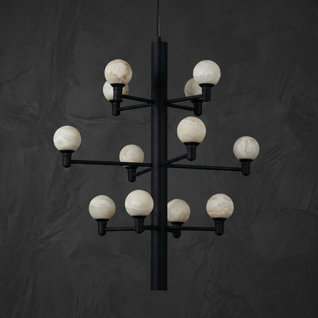 Chandelier in matte black