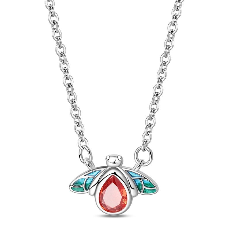 Trivellolab Red & Blue Enamel Bee Necklace
