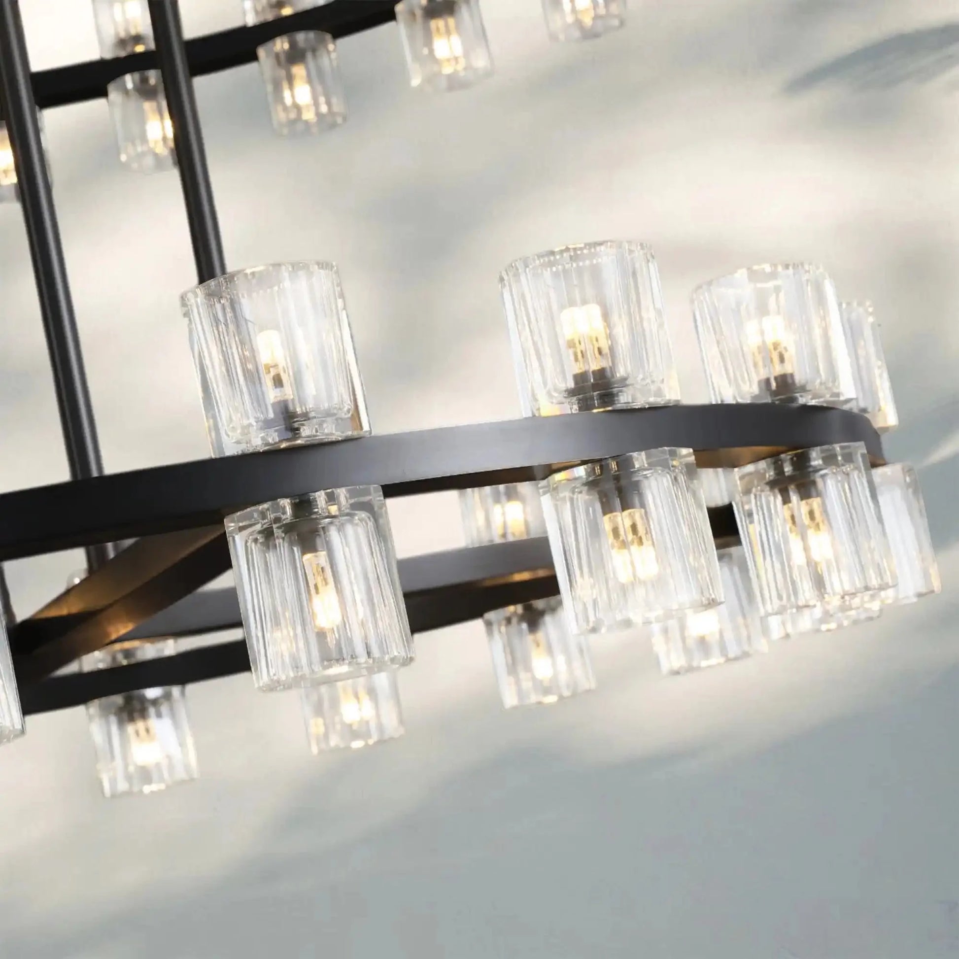 Reger Crystal 2-Tier Round Chandelier 60" for Living Room-Blushlighting-Blushlighting