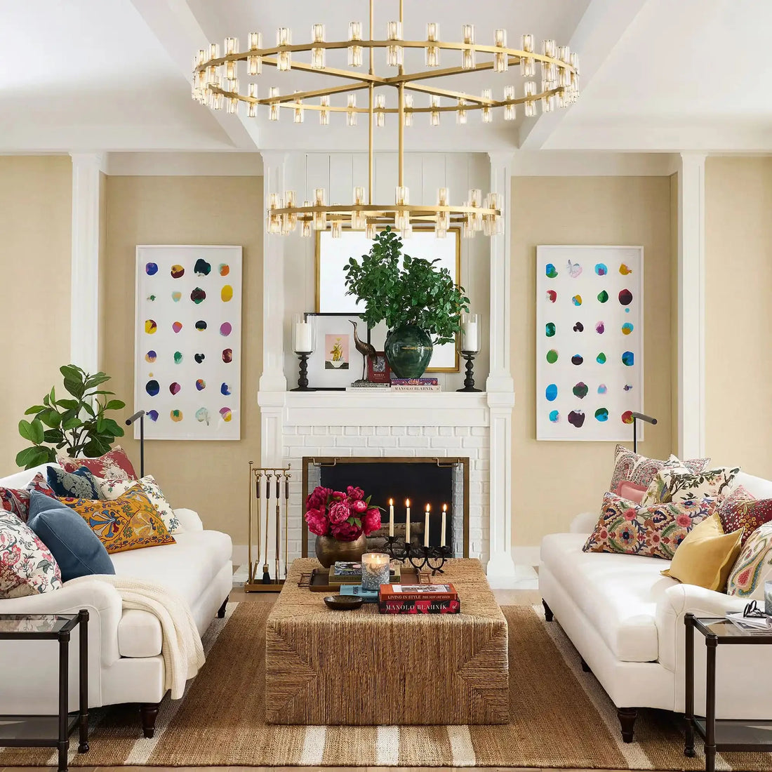 Reger Crystal 2-Tier Round Chandelier 60" for Living Room-Blushlighting-Polished Nickel-Blushlighting