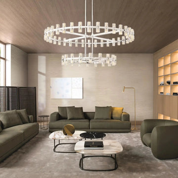 Reger Crystal 2-Tier Round Chandelier 60" for Living Room-Blushlighting-Polished Nickel-Blushlighting