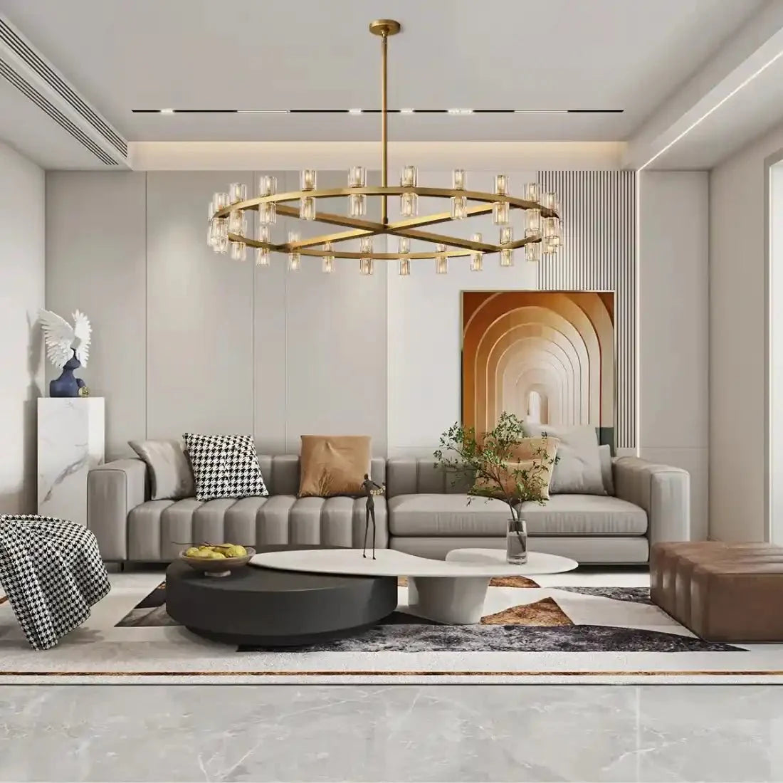 Reger Round Chandelier 36" 48" 60" for Dining Room-chandelier for bedroom,chandelier for dining room,chandelier for stairways,chandelier for foyer,chandelier for bathrooms,chandelier for living room-Blushlighting-36''-Bronze-Blushlighting