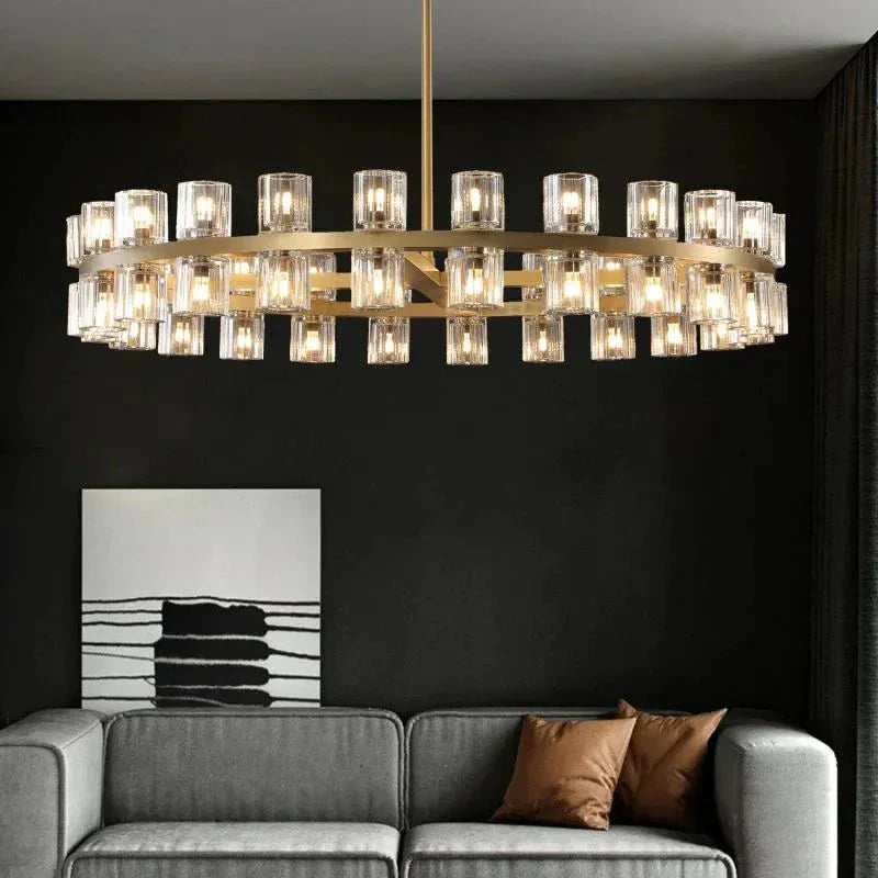 Reger Round Chandelier 36" 48" 60" for Dining Room-chandelier for bedroom,chandelier for dining room,chandelier for stairways,chandelier for foyer,chandelier for bathrooms,chandelier for living room-Blushlighting-36''-Bronze-Blushlighting