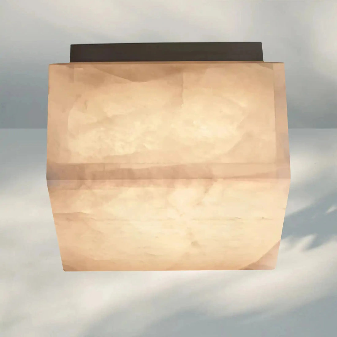 Rivaga Calcite Square Flushmount 6" 10" 14"-6" Sq-Brass-