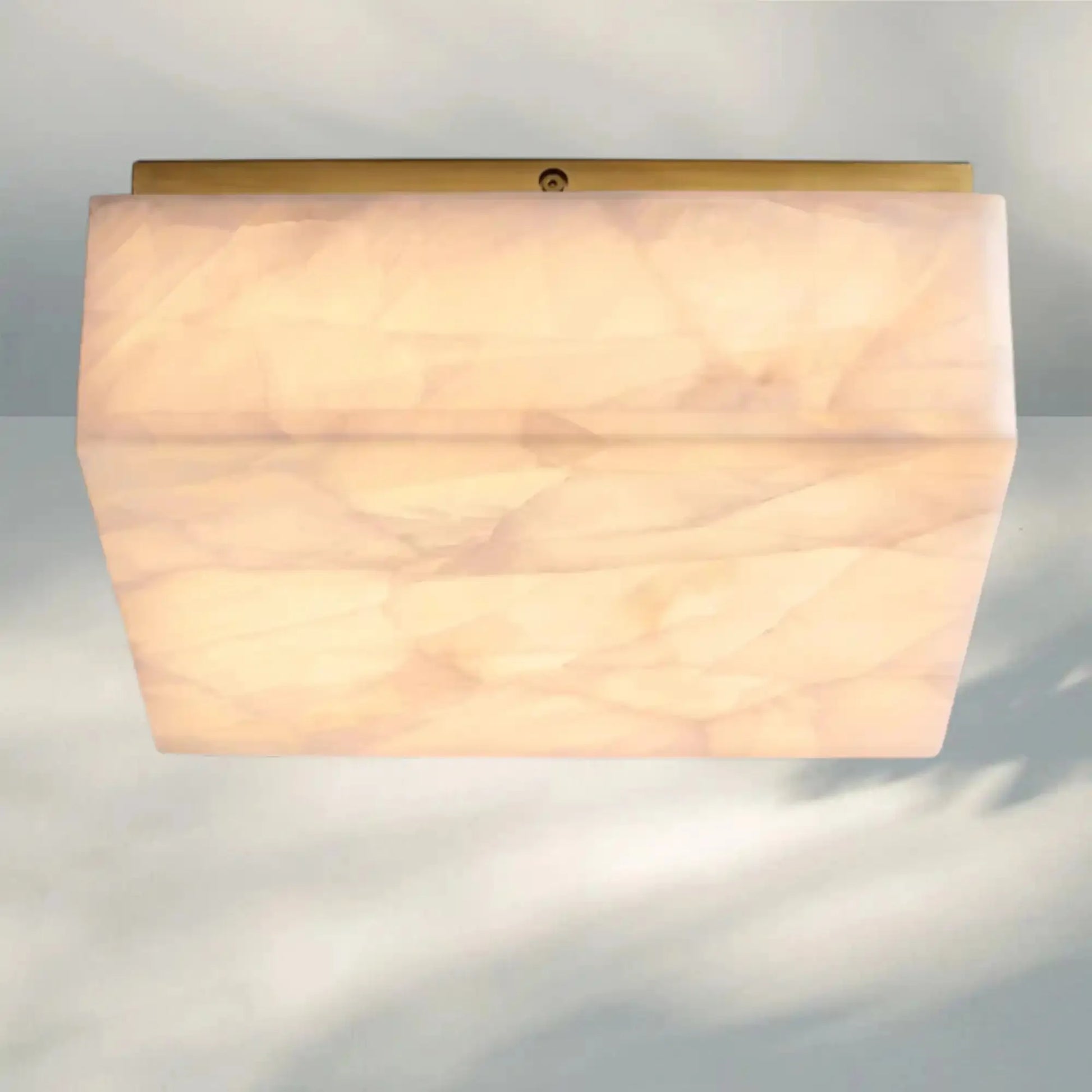 Rivaga Calcite Square Flushmount 6" 10" 14"-14" Sq-Brass-