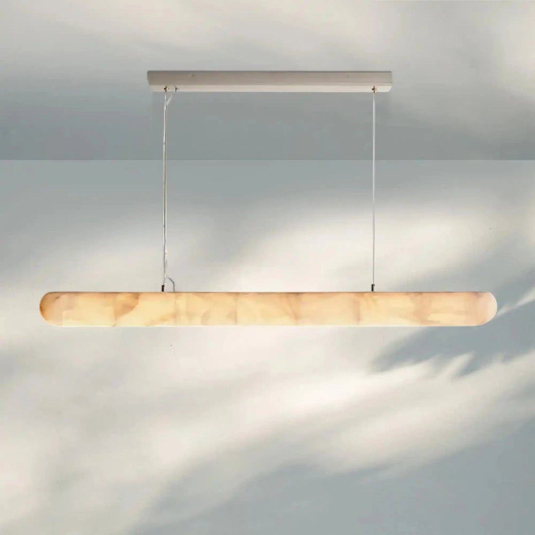 Rivaga Lisse Alabaster Linear Chandelier 60" 80"-60''-Bronze-
