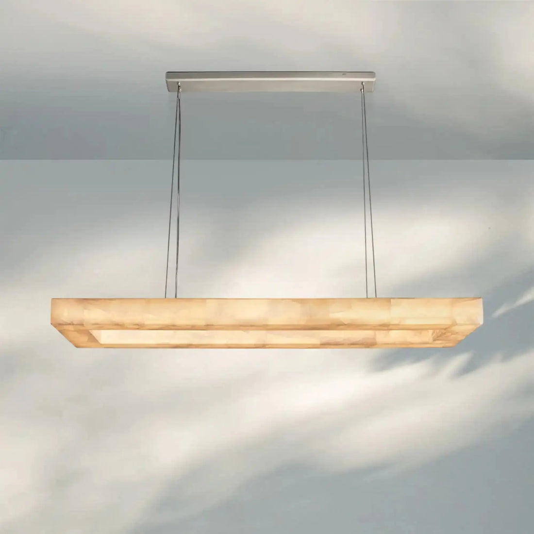 Rivaga Rectangular Calcite Chandelier 54"72"-54''-Matte Black-