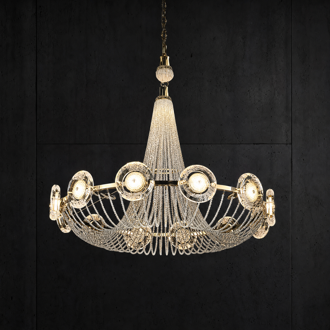 Rococo Dream Modern Sculptural Ring Chandelier - main