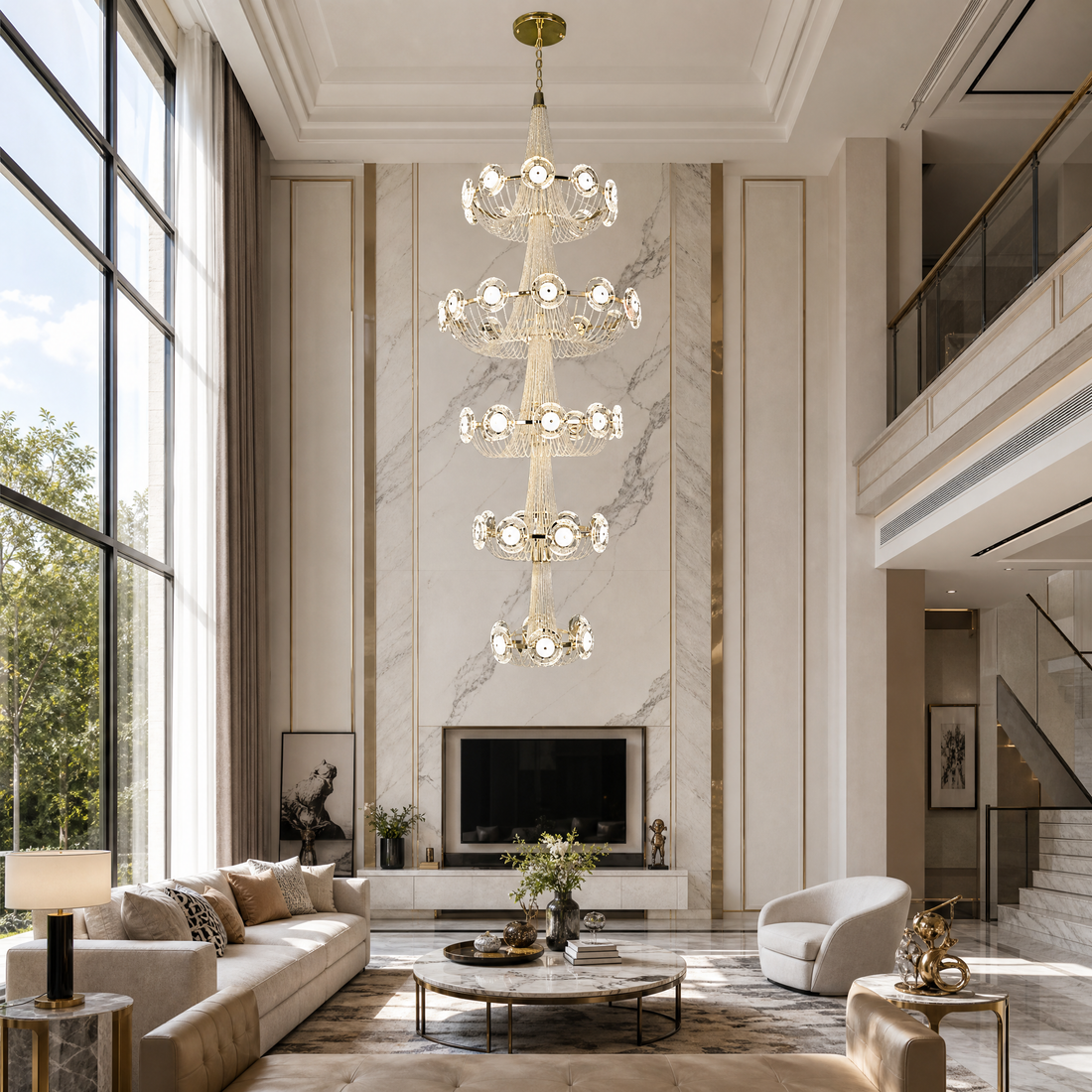 Rococo Dream Modern Sculptural Ring Chandelier - main