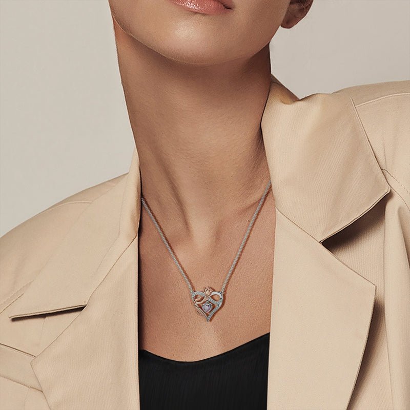 Trivellolab Rose & Heart Infinity Necklace