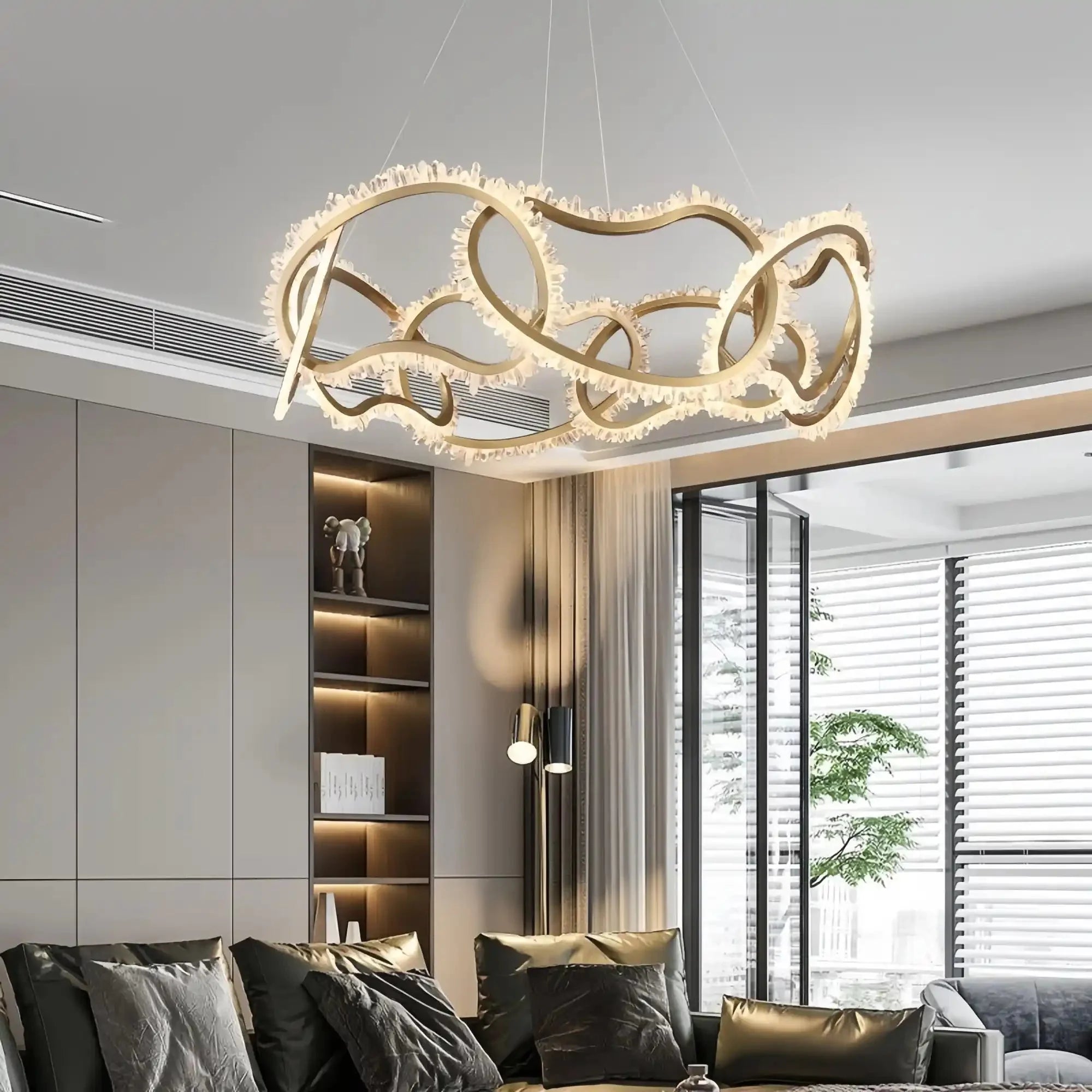 Rose Rock Crystal Multi - ring Chandelier Modern Chandelier Restaurant - Trivellolab