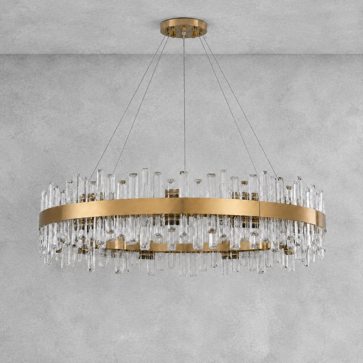 Round Golden Crystal Island Chandelier-1000