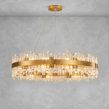 Round Golden Crystal Island Chandelier-1000