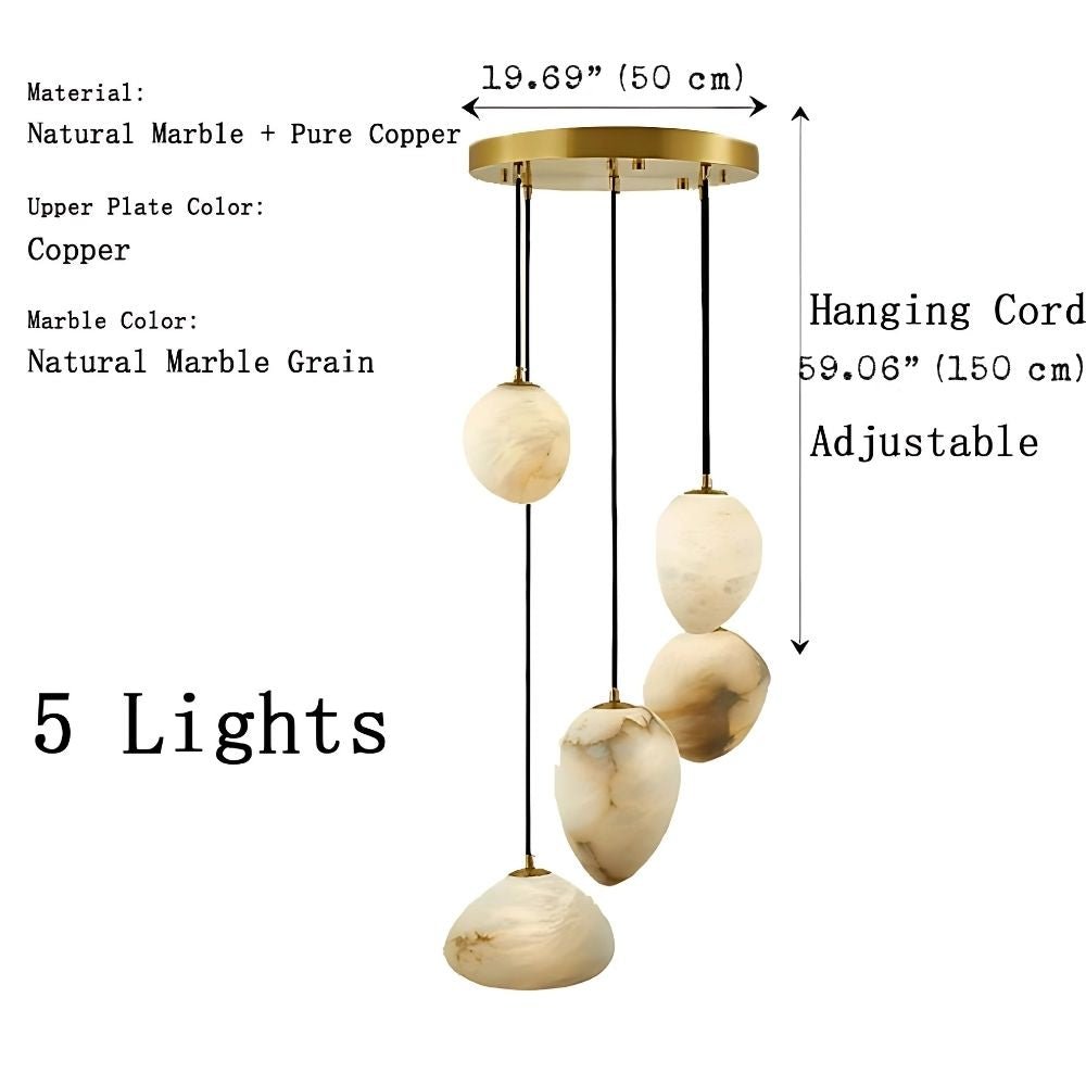Sage Marble Chandelier - 5 LightsTrivellolab