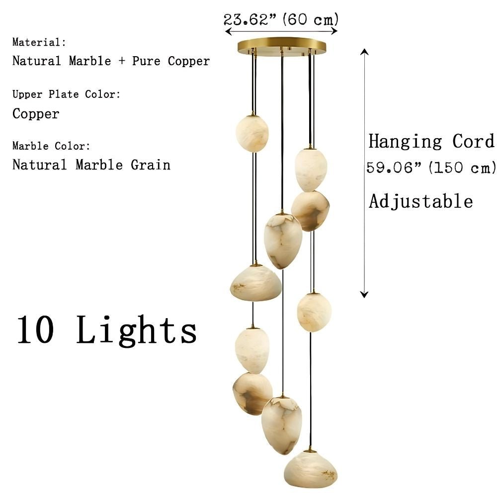 Sage Marble Chandelier - 5 LightsTrivellolab