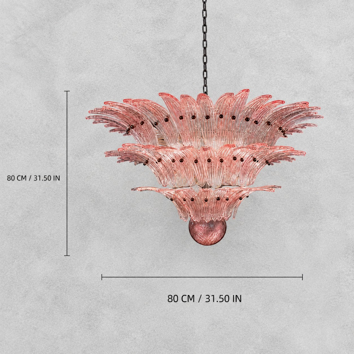 Sculptural Floral Glass Style  Chandelier