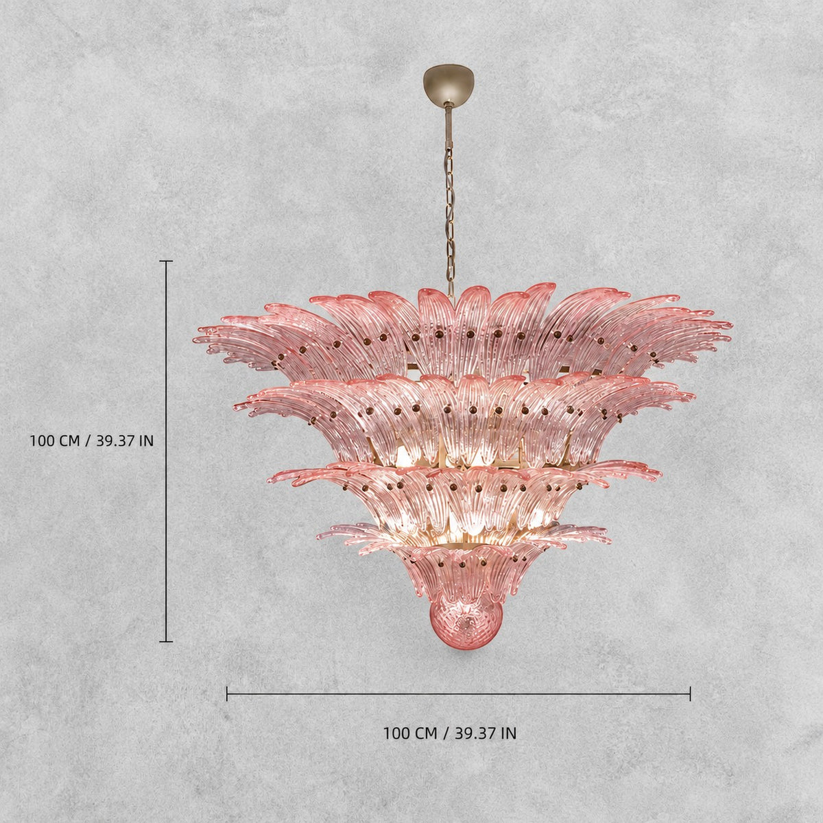 Sculptural Floral Glass Style  Chandelier