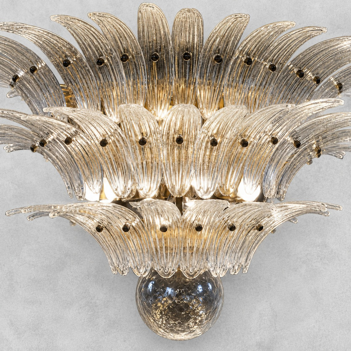 Sculptural Floral Glass Style  Chandelier