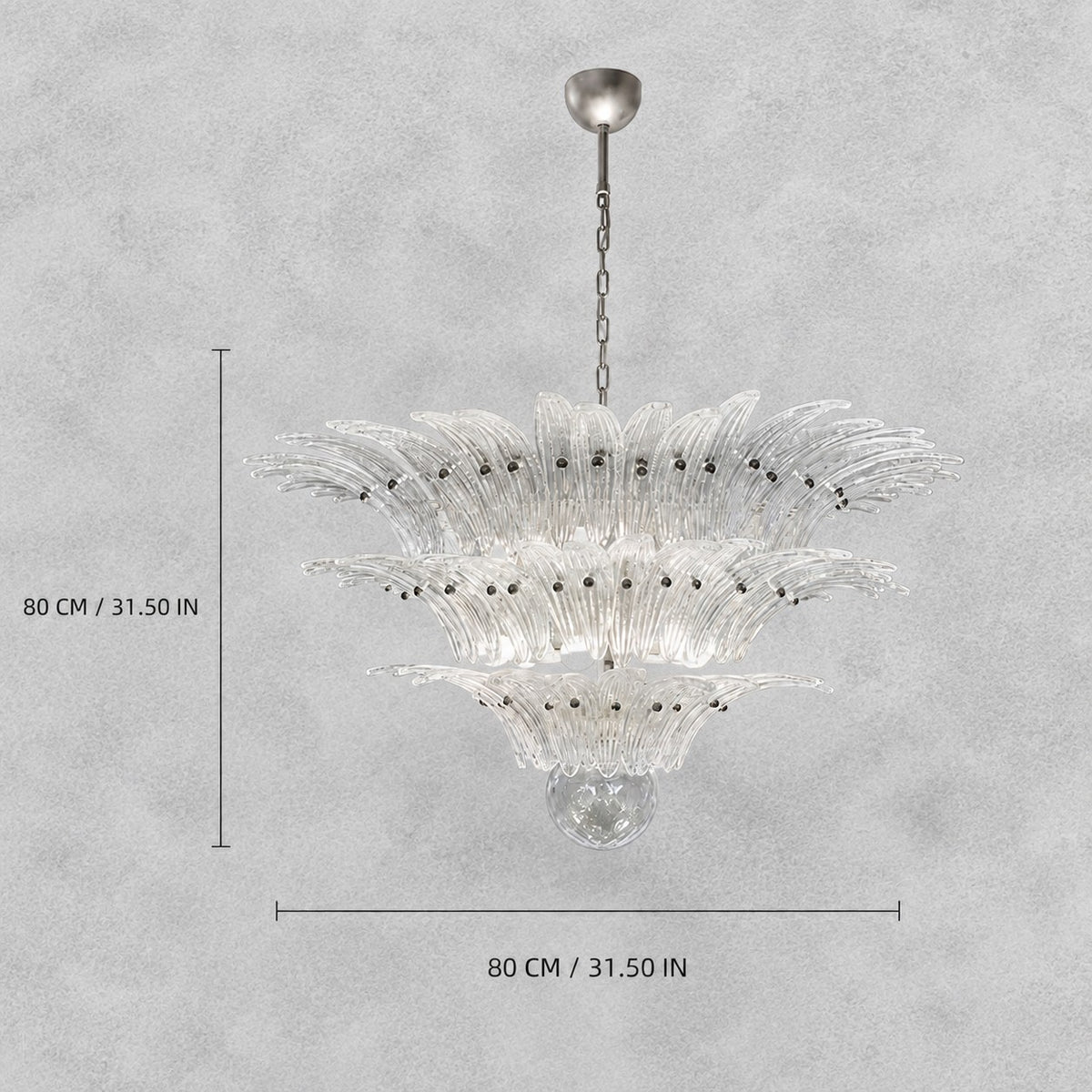 Sculptural Floral Glass Style  Chandelier