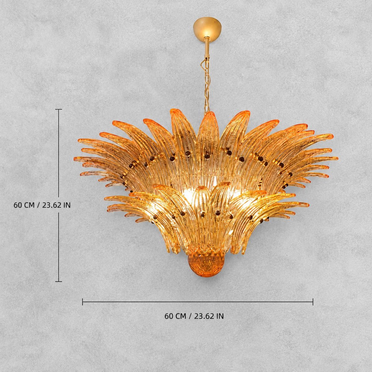 Sculptural Floral Glass Style  Chandelier